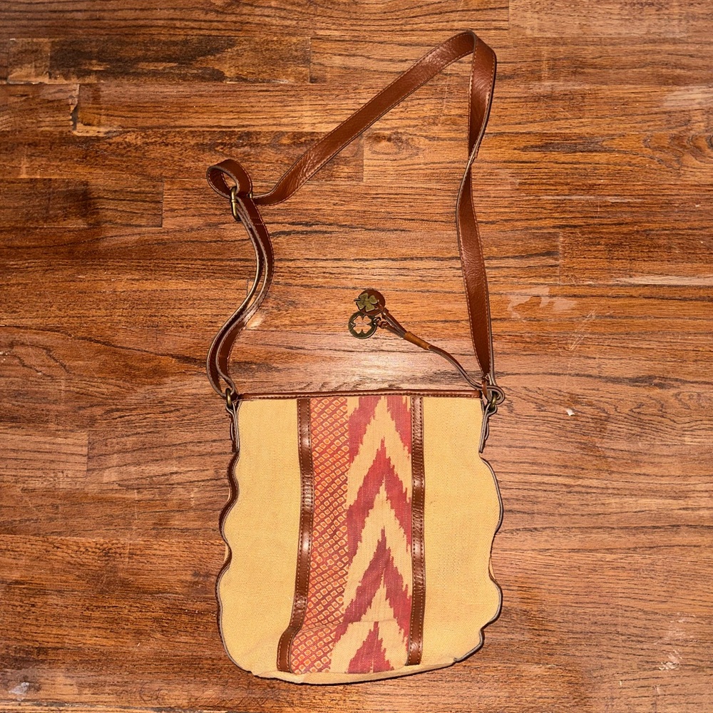 Lucky brand Boho Tan and Brown Crossbody Bag